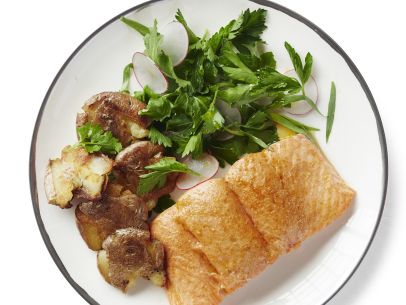Salmon-with-Potatoes-and-Herb-Salad-Recipe
